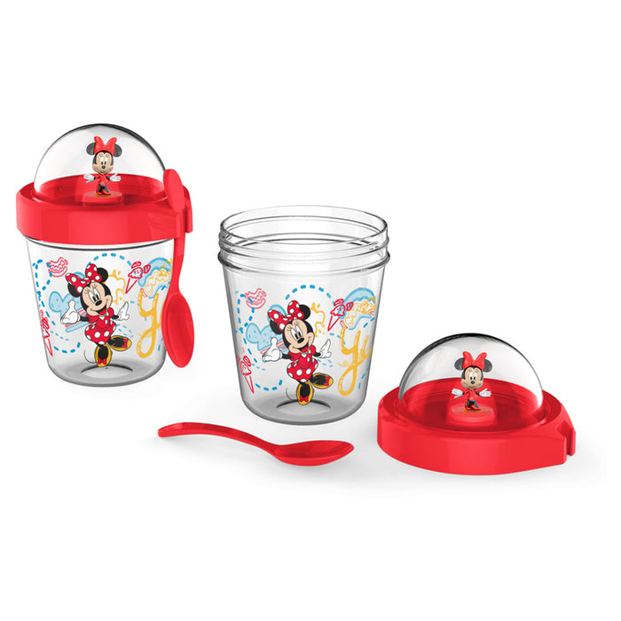 SET OF GLASS WITH FIGURE + MINNIE DISNEY BOARD GAME