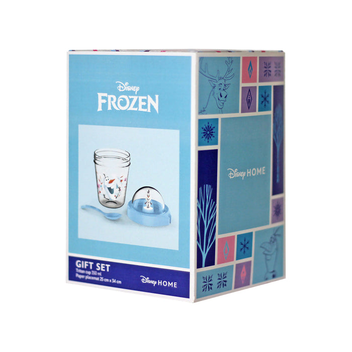 SET OF GLASS WITH FIGURE + OLAF DISNEY BOARD GAME