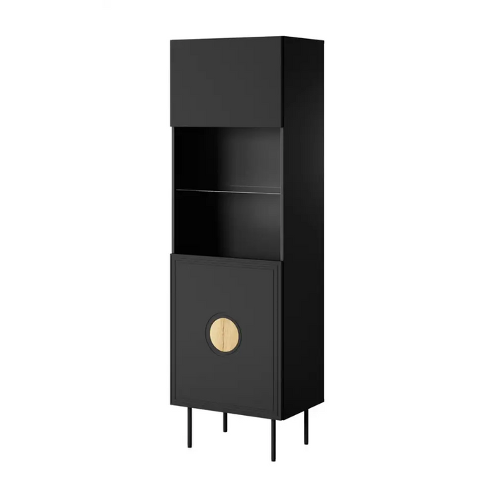 Display case PALAZZO 60x42x190 black + oak craft - Wooden shelvesRGA-DRE<<<ShelvesRGA<<<ActionPL