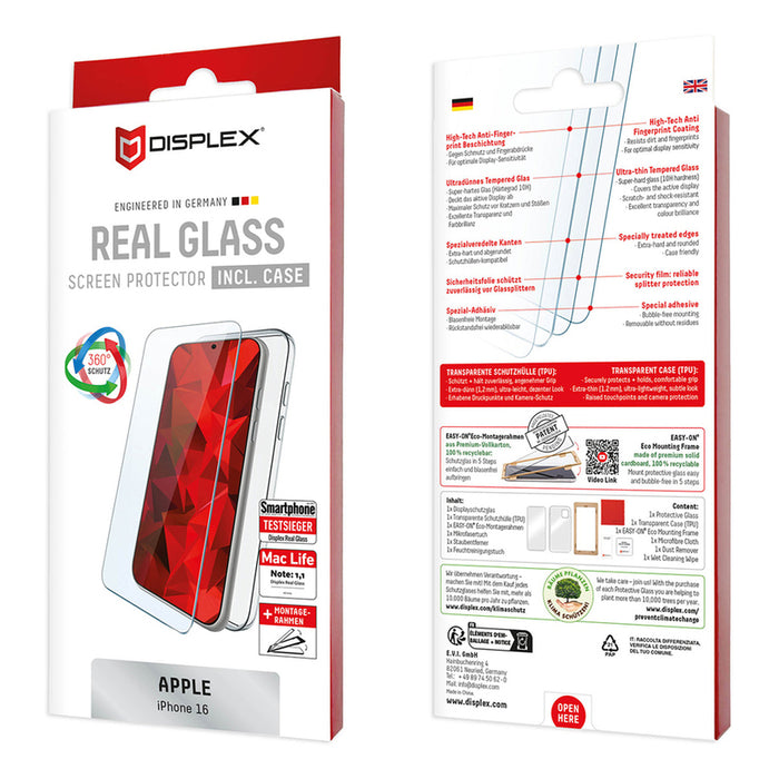 DISPLEX GLASS IPHONE 16 + SILI CS 02001