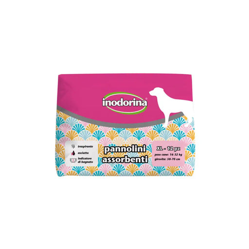 Disposable nappies Inodorina 50 + 70 cm 12 Units - Домашни Животни<<<Дом Градина<<<BigBuy&&&Здраве и хигиена<<<Домашни