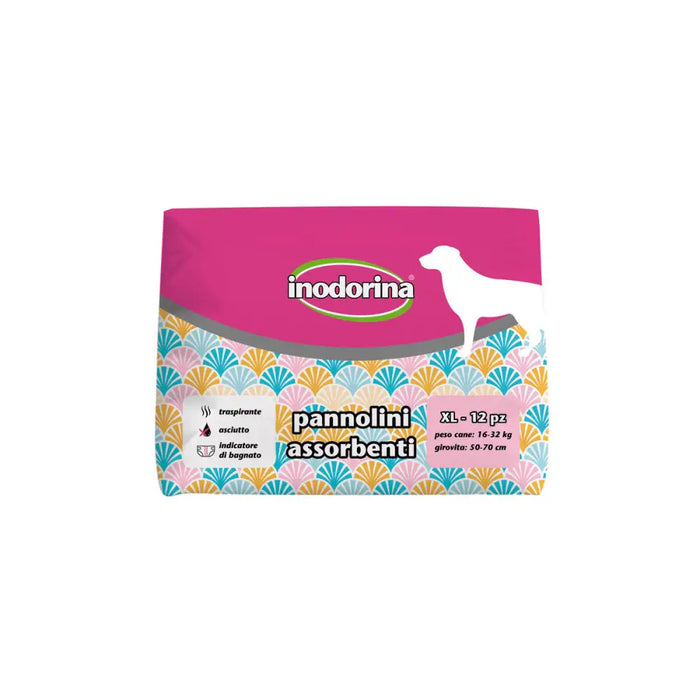 Disposable nappies Inodorina 50 + 70 cm 12 Units - Домашни Животни<<<Дом Градина<<<BigBuy&&&Здраве и хигиена<<<Домашни