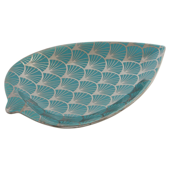 Centerpiece DKD Home Decor Turquoise Porcelain 27,5 x 16 x 3 cm