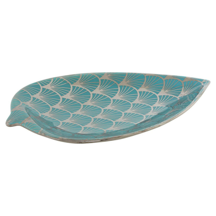 Centerpiece DKD Home Decor Turquoise Porcelain 27,5 x 16 x 3 cm