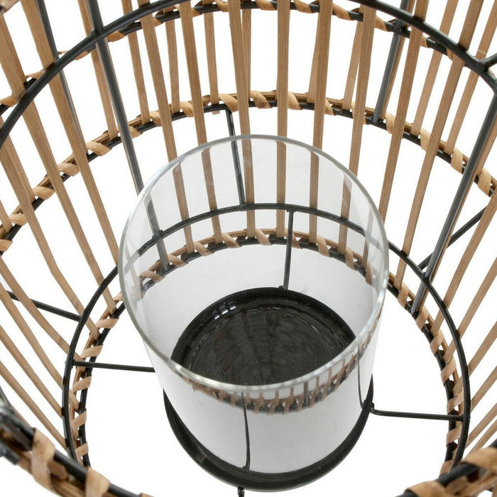 Candleholder DKD Home Decor Natural Metal Bamboo 30 x 30 x 32 cm