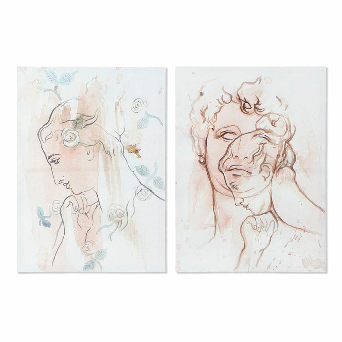 Canvas DKD Home Decor Canvas MDF Wood 50 x 1,8 x 70 cm