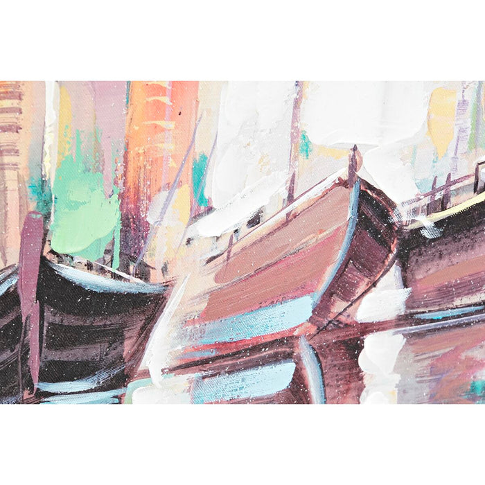 Canvas DKD Home Decor Canvas MDF Wood 80 x 3 x 80 cm