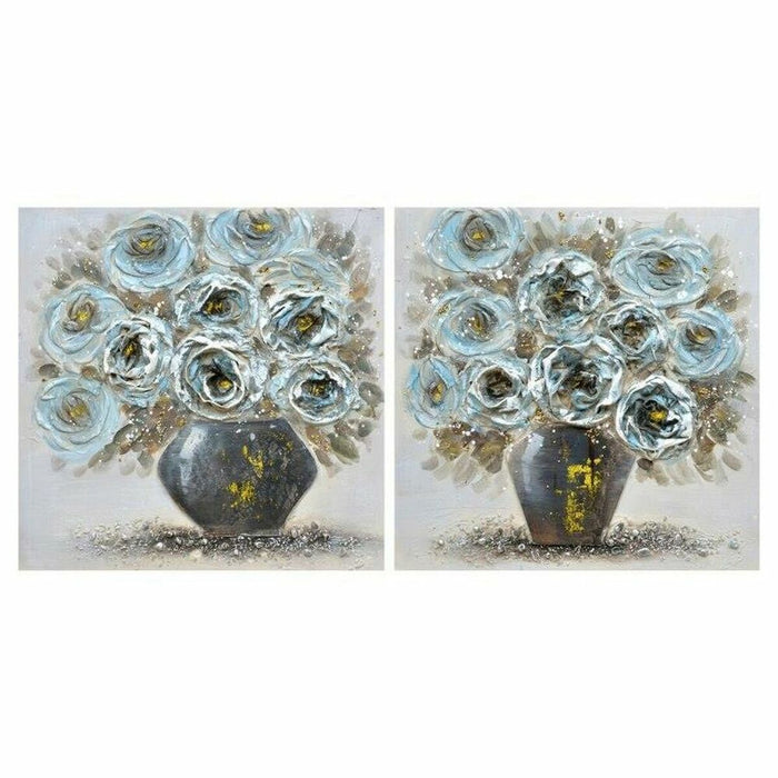 Canvas DKD Home Decor Canvas MDF Wood 60 x 3 x 60 cm (2 Pieces)