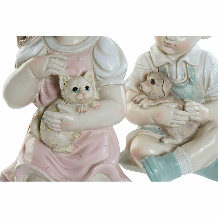 Decorative Figure DKD Home Decor Resin Children (14.5 x 16 x 26 cm) (2 pcs)