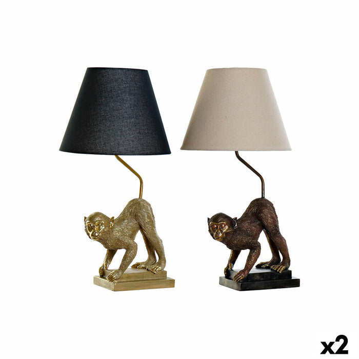Desk lamp DKD Home Decor 32,5 x 30 x 60 cm Black Beige Golden Metal Resin 220 V 50 W (2 Units)