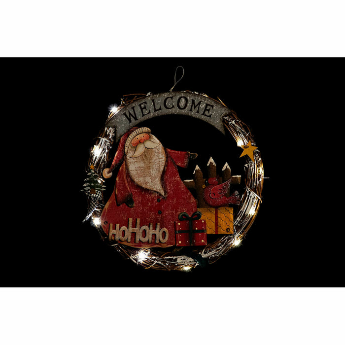 Christmas bauble DKD Home Decor Wood Rope Father Christmas (2 pcs) (31 x 4 x 30 cm)