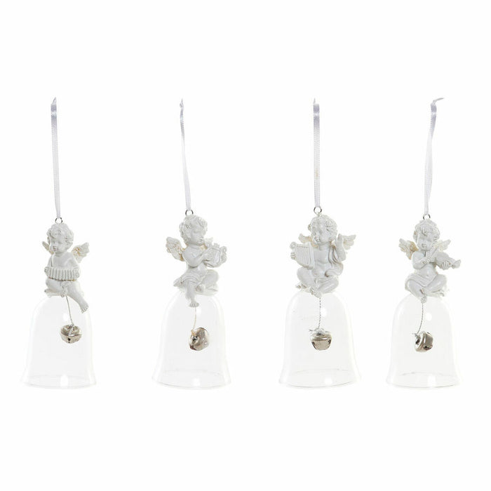 Christmas bauble DKD Home Decor Resin Crystal Angel (4 pcs) (5 x 5 x 10.5 cm)