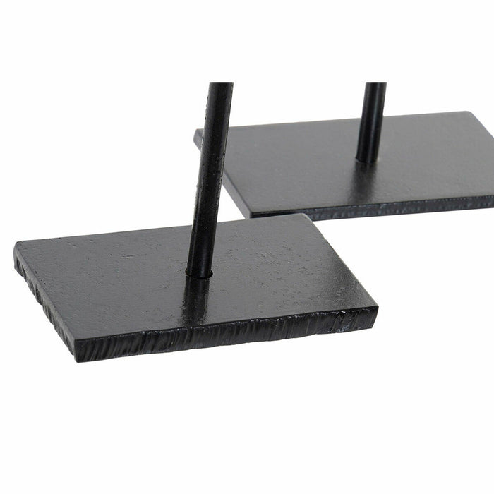 Candleholder DKD Home Decor Blue Pink Metal Crystal 12 x 12 x 24 cm (2 Units)