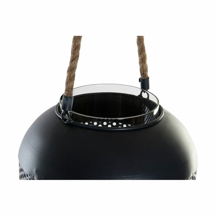 Lantern DKD Home Decor Brown Black Metal Crystal Rope Loft 22 x 22 x 43 cm