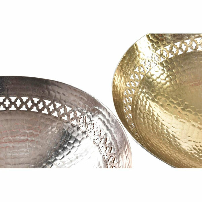 Centerpiece DKD Home Decor Copper Golden Aluminium 34 x 34 x 20 cm (2 Units)