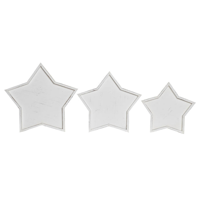 Centerpiece DKD Home Decor White Wood 57 x 54 x 3 cm (3 Pieces)