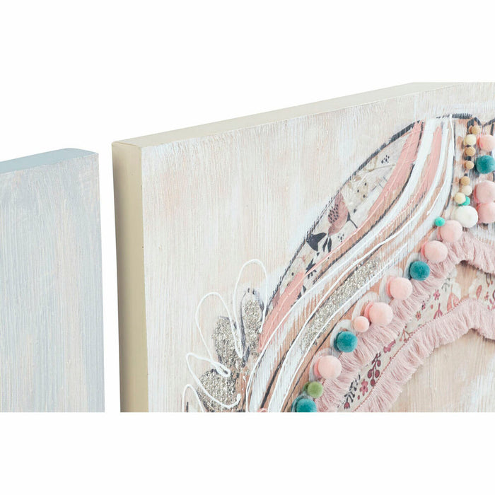 Canvas DKD Home Decor Pinewood Canvas 90 x 3,7 x 90 cm