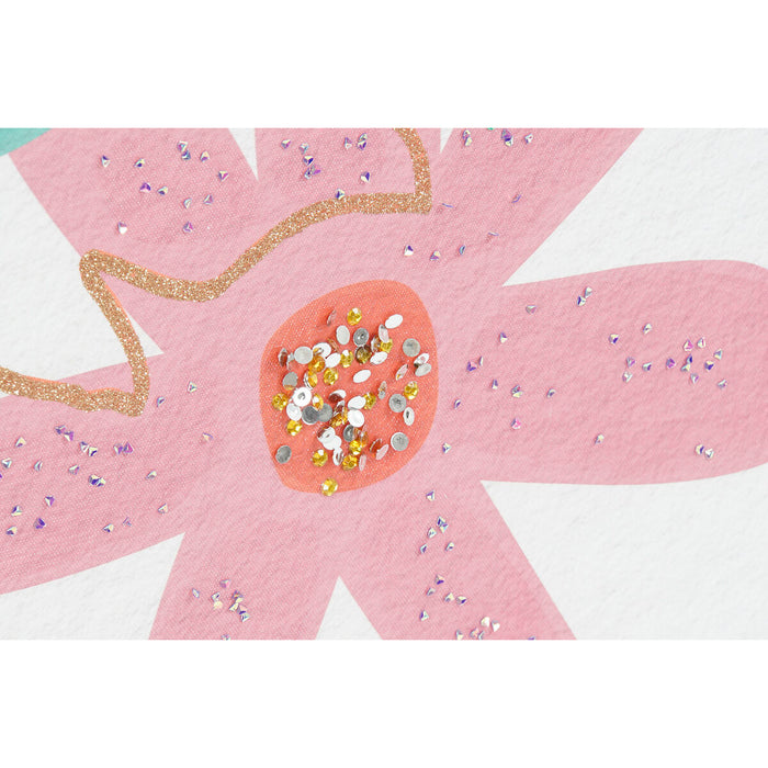 Canvas DKD Home Decor Flowers (60 x 1,8 x 60 cm) (4 Units)