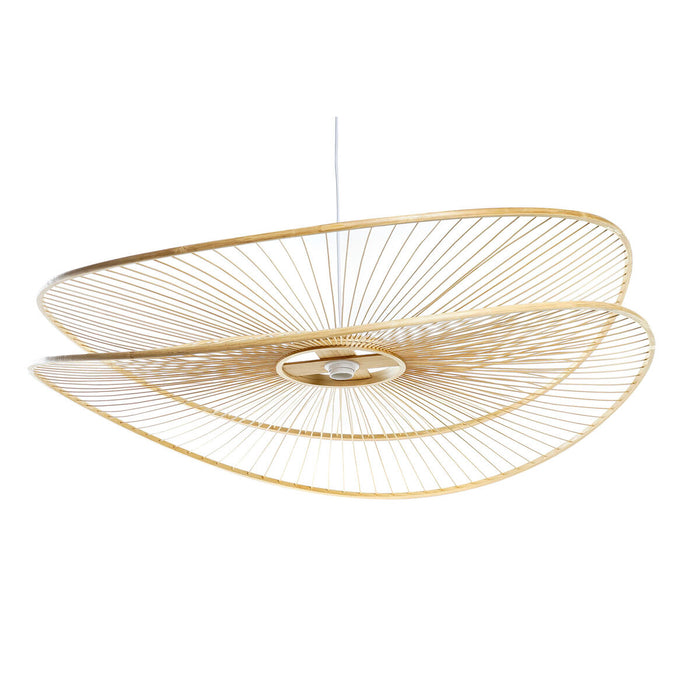 Ceiling Light DKD Home Decor Brown Bamboo 50 W 100 x 100 x 25 cm