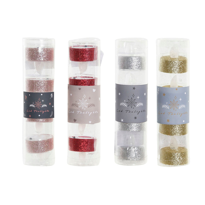 Candle DKD Home Decor LED Light Christmas (4 x 4 x 5 cm) (4 Units)