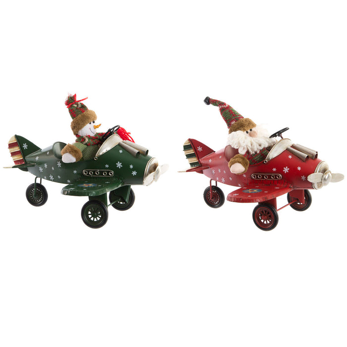 Christmas bauble DKD Home Decor Aeroplane Metal (36,5 x 23 x 25 cm) (2 Units)