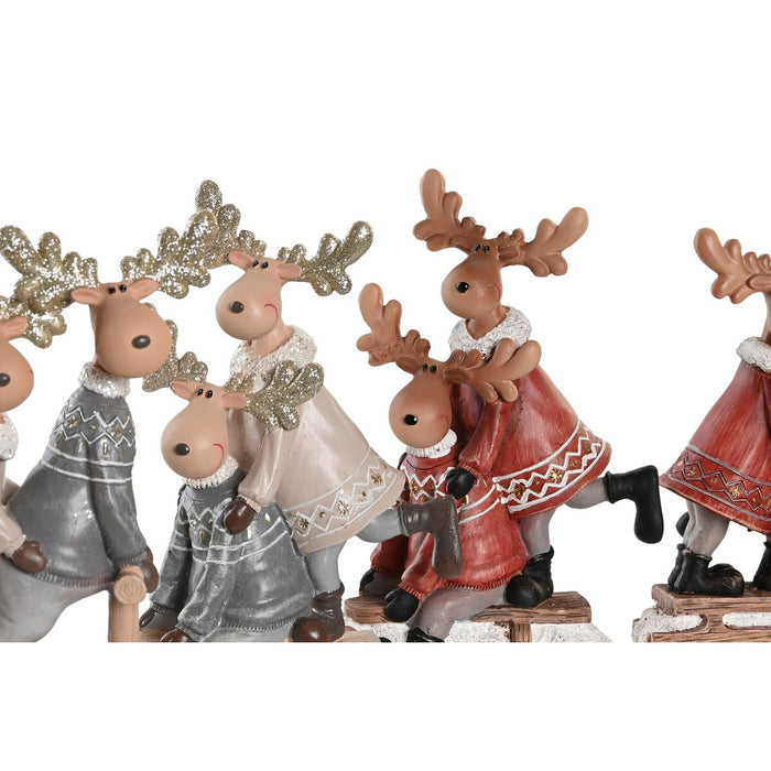 Christmas bauble DKD Home Decor Resin Reindeer (13 x 6 x 18 cm) (4 Units)