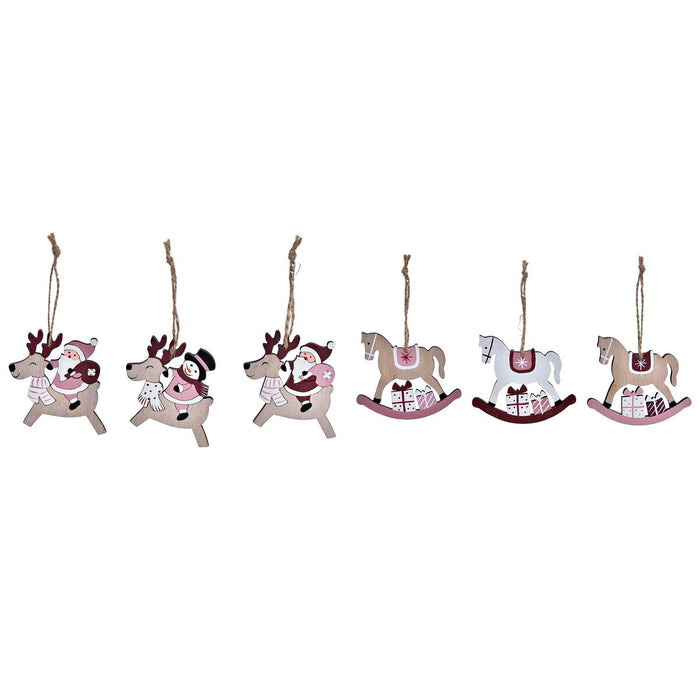 Christmas Decorations Set DKD Home Decor MDF Wood (21 x 8,2 x 1,5 cm) (8 cm) (2 Units)