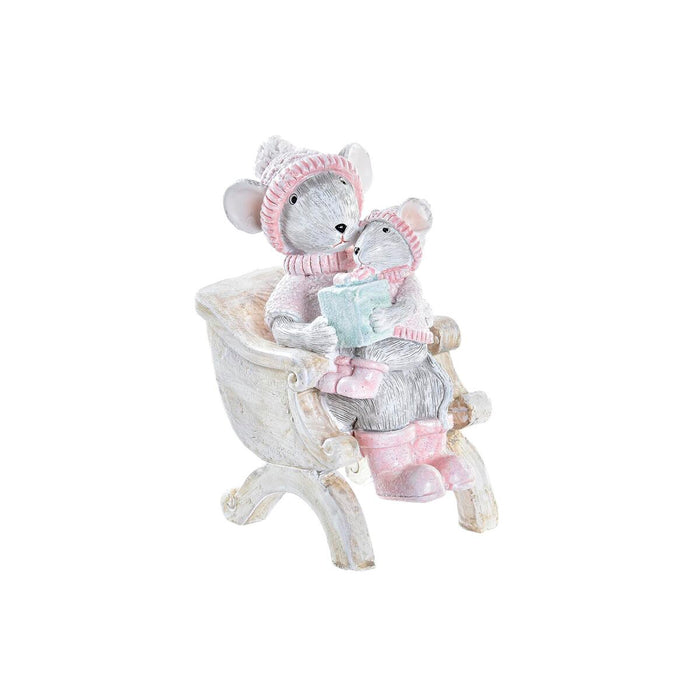 Christmas bauble DKD Home Decor Mouse Resin (8 x 5,5 x 10 cm)