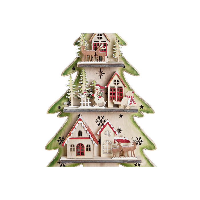 Christmas Tree DKD Home Decor Red Tree Blue Pink Wood Green (23 x 9 x 47 cm) (2 Units)
