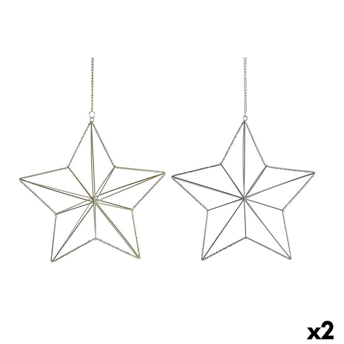 Christmas bauble DKD Home Decor Metal Star (2 Units) (30 x 11 x 30 cm)