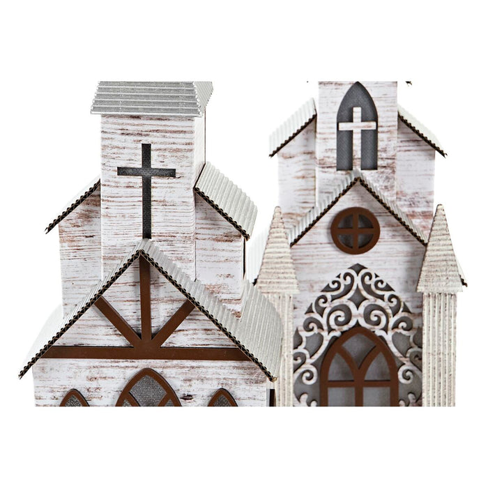 Christmas bauble DKD Home Decor Church MDF (12,5 x 11 x 33 cm) (2 Units)