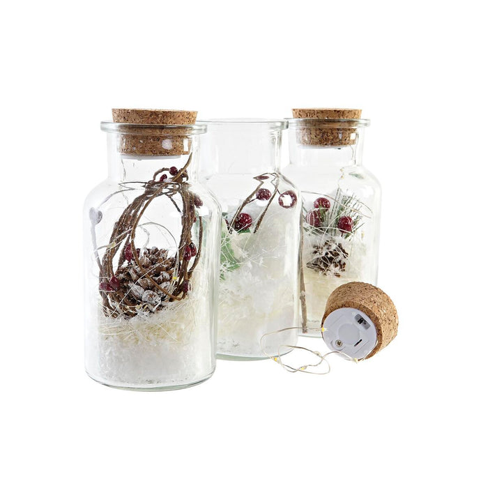 Lighting decoration DKD Home Decor Christmas Natural (6 x 6 x 14 cm) (3 Units)