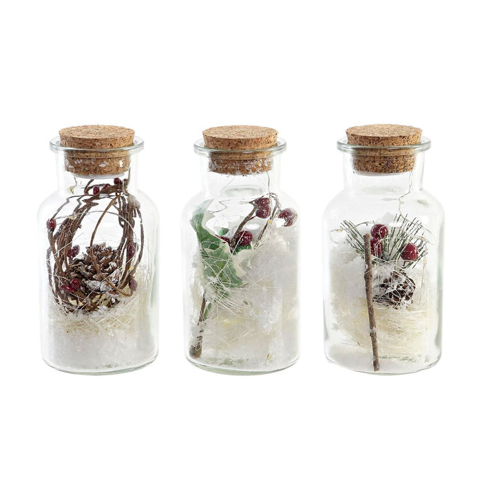 Lighting decoration DKD Home Decor Christmas Natural (6 x 6 x 14 cm) (3 Units)