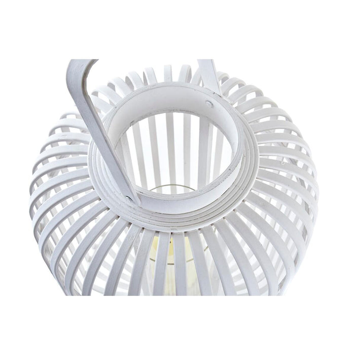 Lantern DKD Home Decor Crystal White Bamboo (28 x 28 x 47 cm)
