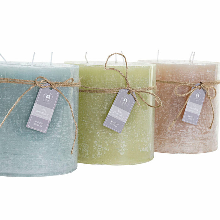 Candle DKD Home Decor Vanilla Wax Basic (12 x 12 x 12 cm) (3 Units)