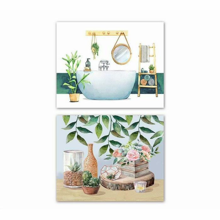 Canvas DKD Home Decor Canvas MDF Wood 50 x 1,8 x 40 cm