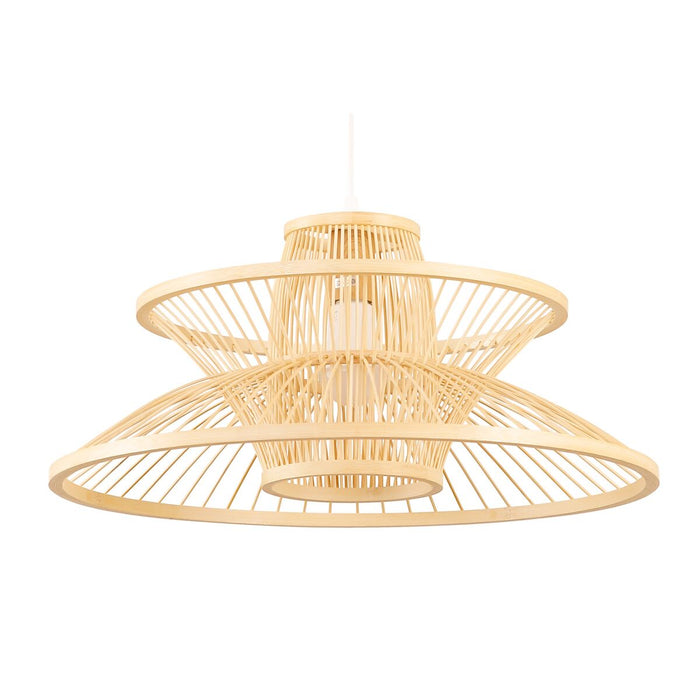 Ceiling Light DKD Home Decor 50 x 50 x 22 cm Light brown Bamboo 50 W