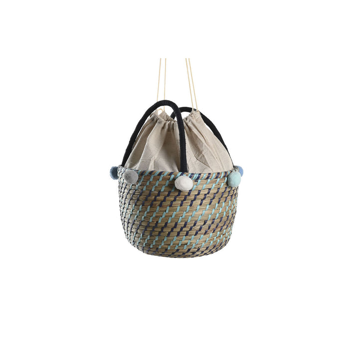 Basket set DKD Home Decor Pompoms 43 x 43 x 43 cm