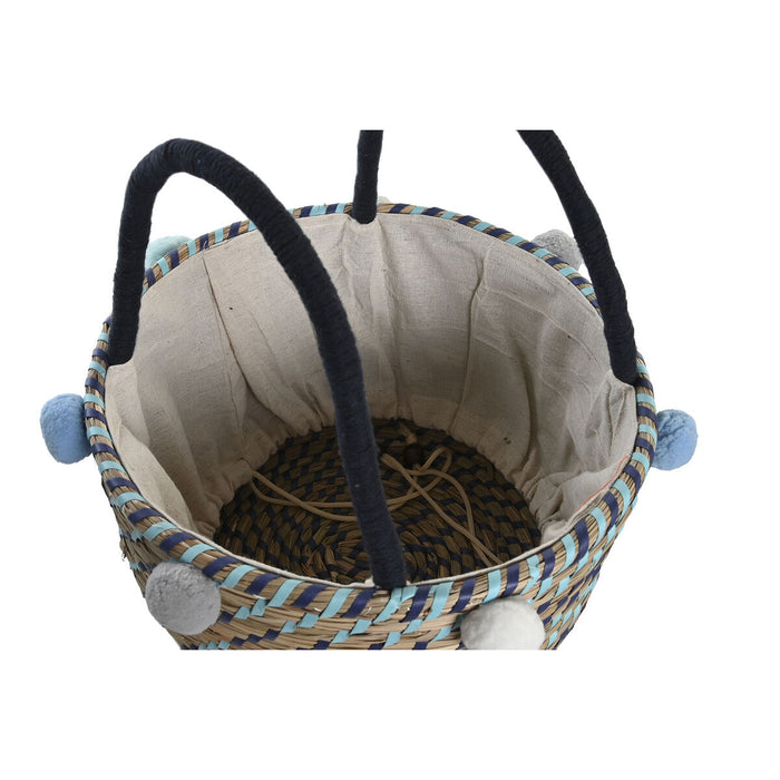 Basket set DKD Home Decor Pompoms 43 x 43 x 43 cm