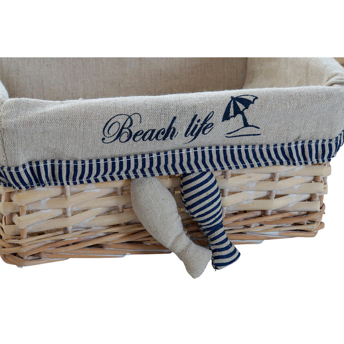 Basket set DKD Home Decor Spirals Mediterranean 48 x 38 x 13 cm