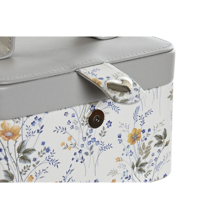 Jewelry box DKD Home Decor White Grey Lilac Light Pink Polyurethane Mirror 17 x 12 x 10 cm (2 Units)