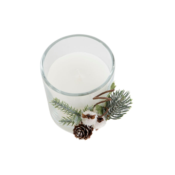 Candle DKD Home Decor White Christmas 10,5 x 8,5 x 8,5 cm