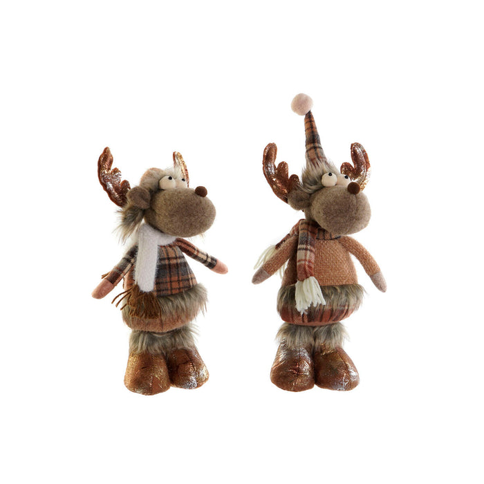 Christmas bauble DKD Home Decor Brown Reindeer 14 x 12 x 35 cm (2 Units)