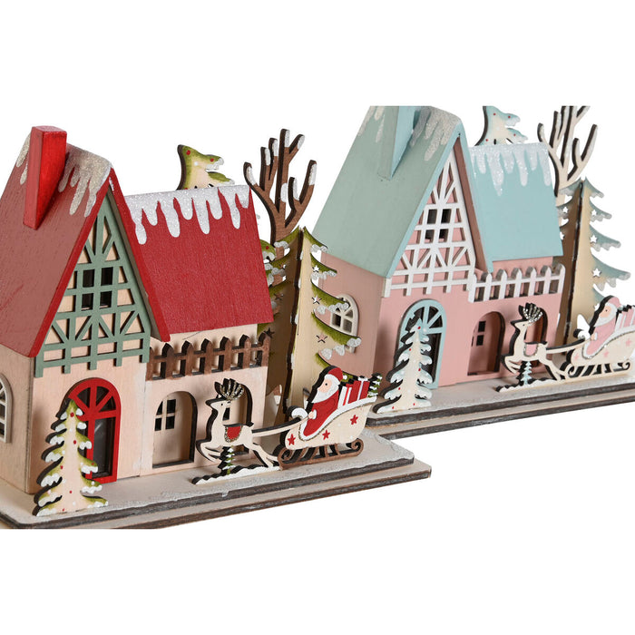 Christmas bauble DKD Home Decor Red Light Pink 23,5 x 11 x 20,5 cm (2 Units)