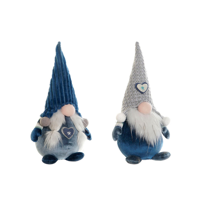 Christmas bauble DKD Home Decor Blue White Grey Gnome 13 x 12 x 35 cm (2 Units)
