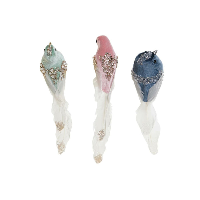 Christmas bauble DKD Home Decor Multicolour Bird 25 x 7 x 6 cm (3 Units)