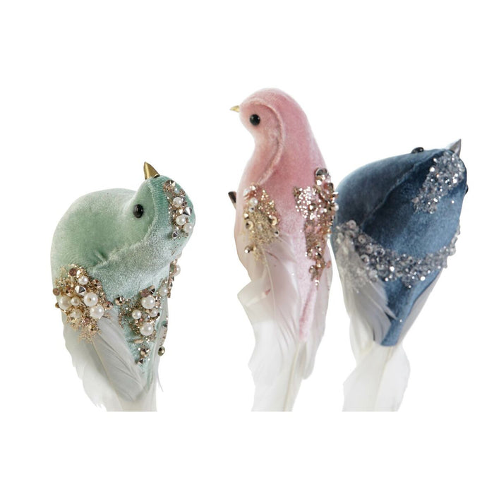 Christmas bauble DKD Home Decor Multicolour Bird 25 x 7 x 6 cm (3 Units)