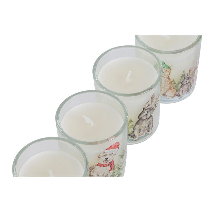 Candle DKD Home Decor White 5 x 5 x 6 cm (4 Units)