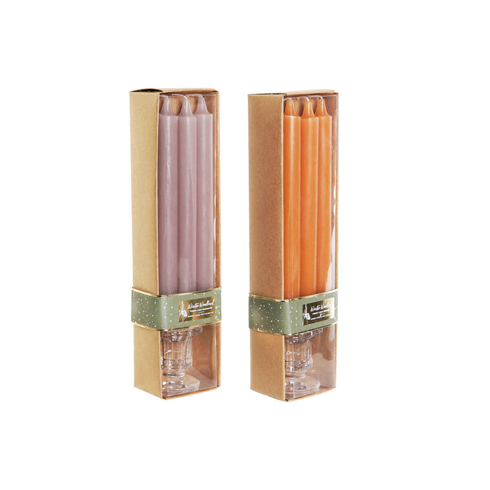 Candle Set DKD Home Decor Grey Orange 2 x 2 x 20 cm 4 Pieces (2 Units)
