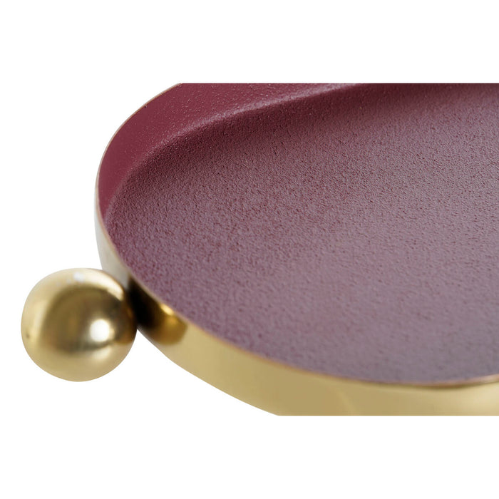 Centerpiece DKD Home Decor Orange Magenta Golden Iron 35 x 13 x 3 cm (2 Units)